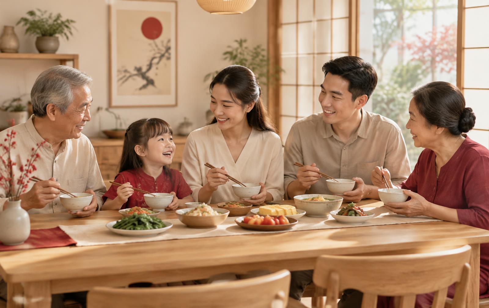 Gia đình Việt quây quần bên bữa ăn